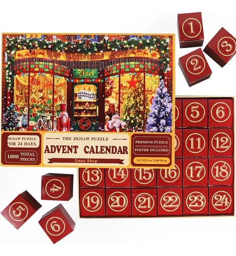 Calendario De Adviento 2023 Rompecabezas De Navidad, Tienda