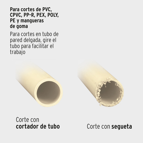 Cortador Tubo De Plástico Capacidad Corte 1-5/8 Truper