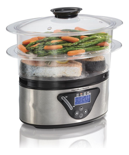 Vaporera Digital Alimentos 5.2l Plata 37530z Hamilton Beach Color Plateado