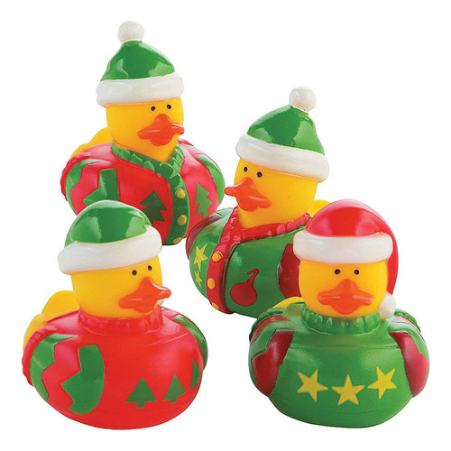 Suéter Feo De Goma De Patos Para Navidad (juego De 12) Jug.