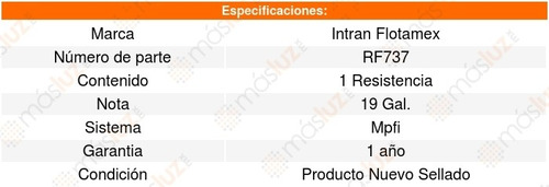 Resistencia Ford F-250 Custom 4.9l L6 87 A 89 Intran