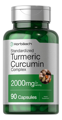 Curcumina De Cúrcuma 2000 Mg Horbaach 90 Cápsulas