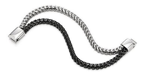 Imagen 4 de 7 de Coolsteelandbeyond Hombres Acero Inoxidable Doble Fila Plata