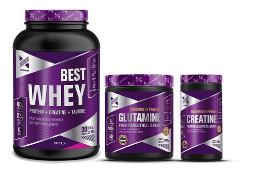 Xtrenght Best Whey Protein 2 Lb + Creatina 250 + Glutamina