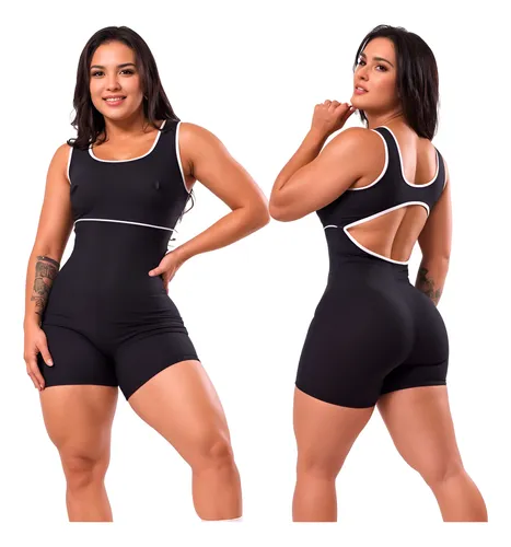 Macaquinho Feminino Fitness Curto Roupa De Academia Treino