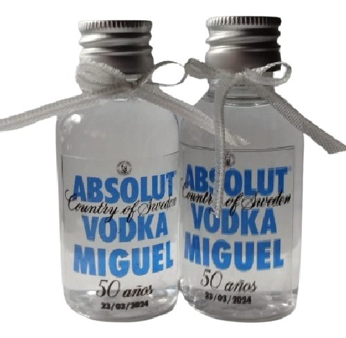 Souvenirs Mini Botellita Etiqueta Personalizada Bebidas X 15