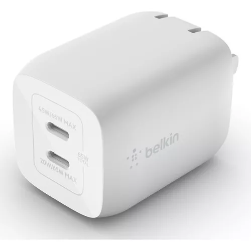 Cargador de pared Belkin Dual de 37 W y cable USB C a USB C