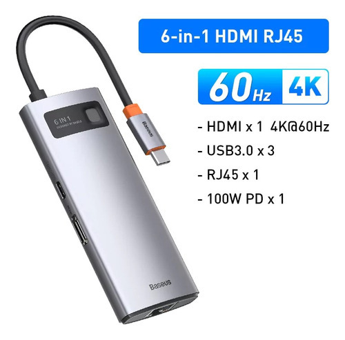 Adaptador Hub Baseus 8 Em 1 Macbok Air Pro Thunderbolt Usb-c