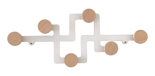 Imagen 3 de 9 de Perchero De Pared Nina Escandinavo Nórdico Blanco Combinado