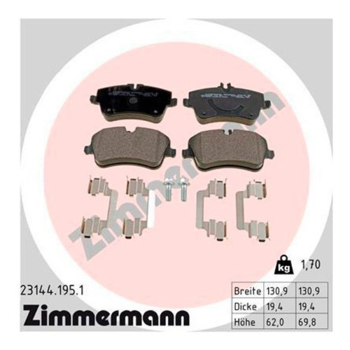 Pastilhas De Freio Diant. Mercedes C180 2.0 2000-2003 W203