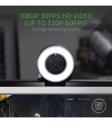Imagen 6 de 6 de Webcam Gamer Razer Kiyo Para Streaming Con Iluminación