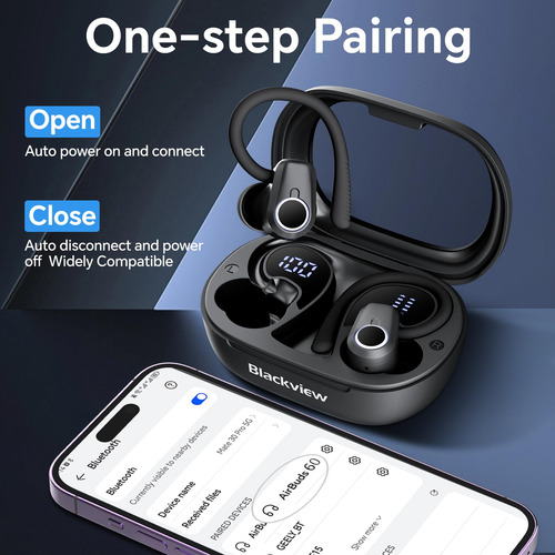 Fones De Ouvido Sem Fio Blackview Sport Bluetooth 5.3 Com No