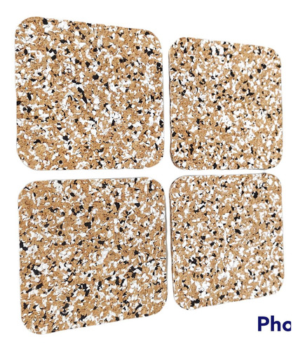 Set X 4 Posavasos Corcho Color 6mm Corcho De Color Eva Cork