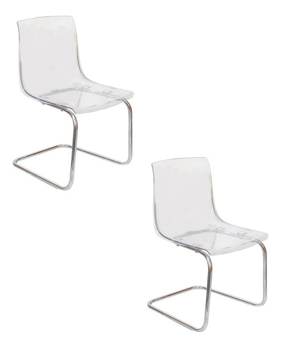 Set De 2 Sillas De Oficina O Comedor Bossa Kluj Color de la estructura de la silla Cromado Color del asiento Blanco