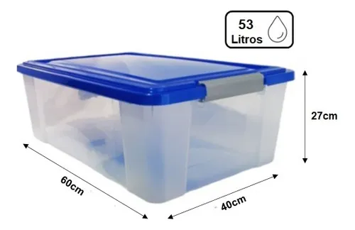 CAJA MULTIUSOS PLASTICO 10 L NUMERO 24 TAPA DE COLOR CON ASA 385X230X175 MM