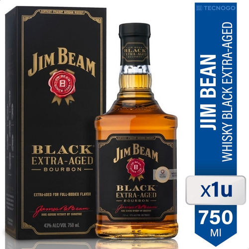 Whisky Jim Beam Black 750 Ml Cc Botella Importado Whiskey