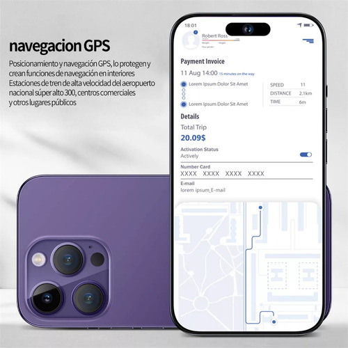 Android Celulares 4g I14 Pro Max 6.82 Pulgadas Barato Ram3gb Y Rom64gb Púrpura