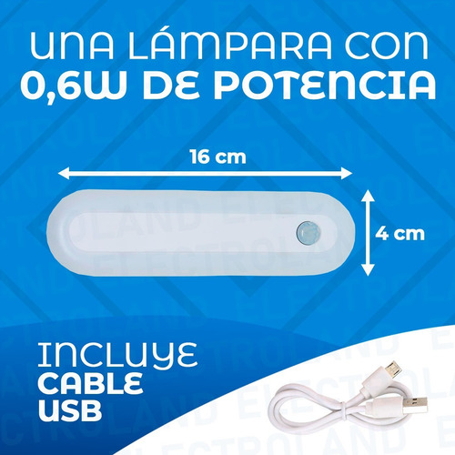 Imagen 6 de 10 de Luz Led Con Sensor De Movimiento Para Alacena Armario