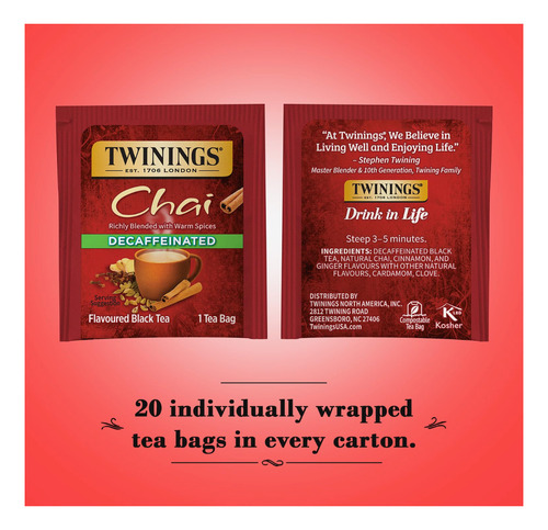 Te Chai Descafeinado Twinings 20u