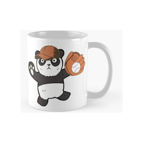 Taza Panda Softball Con Guante - Panda Lover Calidad Premium