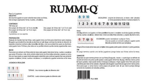 Imagen 3 de 3 de Rummi-q Caja De Fichas Juego De Mesa