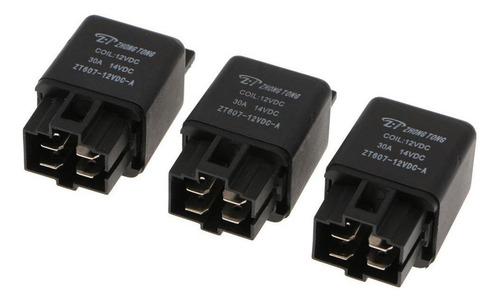 3pcs Zt607 Dc12v 30a 4pin Heavy Duty Spst Relé De Alta
