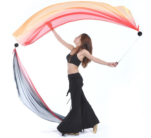 Belly Dance Finger Thrown Ball Poi Streamer Festival Dancing