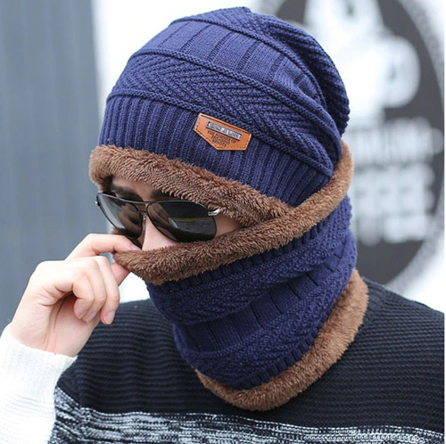 Imagen 2 de 5 de Gorro De Lana Con Interior De Chiporro + Cuello, Invierno