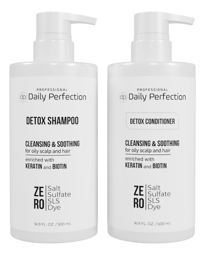 Conjunto De Shampoo E Condicionador Detox Com Biotina E Quer