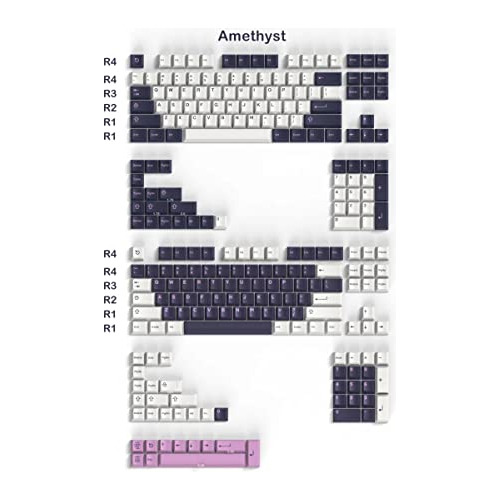 White Purple Keycaps Set Cherry Profile Doubleshot Custom Ke
