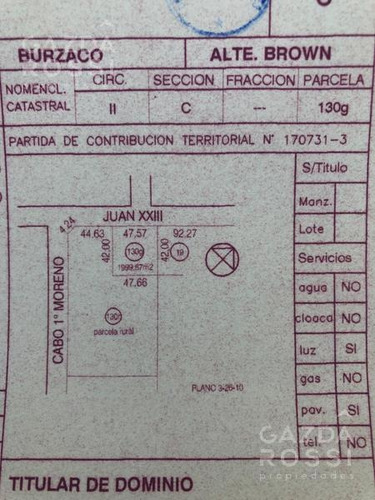 Imagen 2 de 2 de Terreno - Burzaco