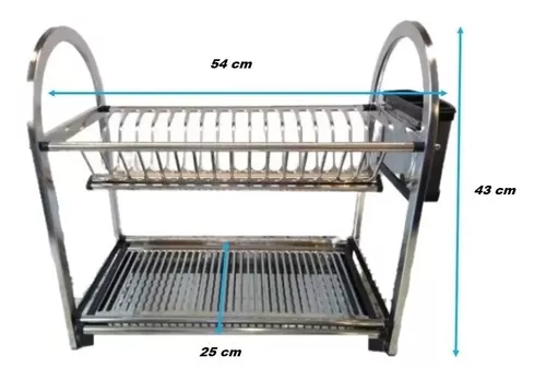 Escurridor Plato Vajilla Cubiertero Acero Inoxidable