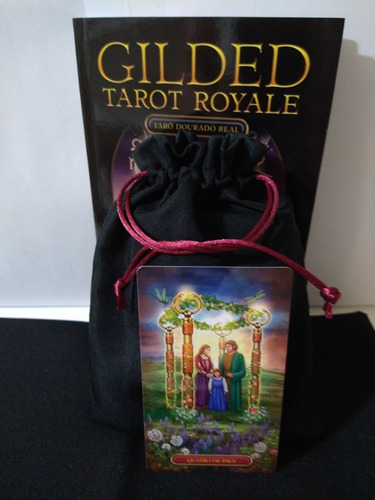 Imagem 2 de 8 de Gilded Tarot Royale Dourado Real + Toalha Preta + Saquinho