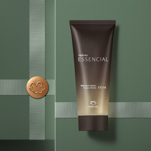 Kit 3 Shampoo Cabelo Corpo E Barba Essencial Natura