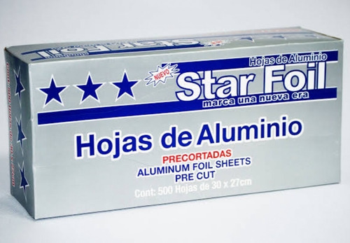 500 Hojas De Papel Aluminio 30 Cm X 27 Cm Star Foil