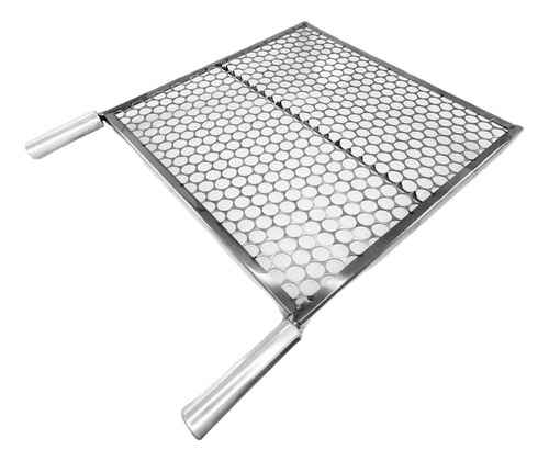 Grelha Em Aço Inox Cabo De Aluminio 60x48 Cm Rig Fundidos 453