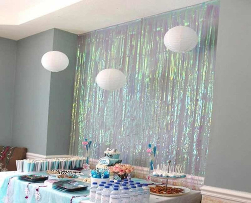 Cortina Tornasolado Irisdicente Deco Evento Fiesta 1m X 2m