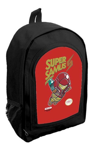 Mochila Negra Infantil Nena Nene Mario Bros. Tt710