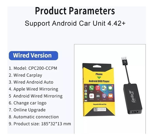 Adaptador De Carro Usb Carlinkit Dongle Carplay Para Android