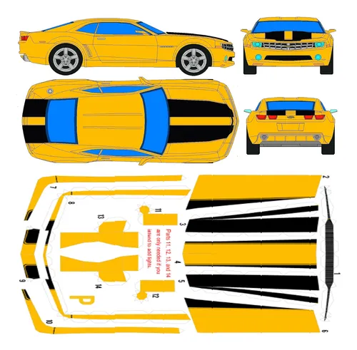 comprar Auto Camaro 2009 1:12 \u002F  Papercraft (envio X Mail)