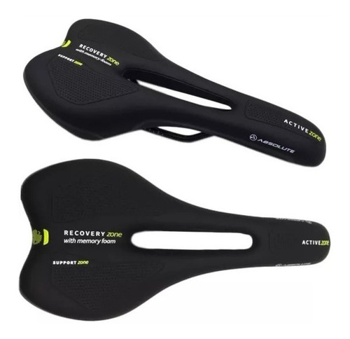 Imagem 10 de 10 de Selim Absolute Atletic 2354 H Vazado Com Memory Foam Preto