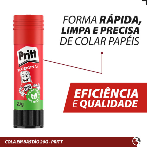Kit 6 Cola Bastão Branca Escolar 20g Pritt Para Papéis Foto
