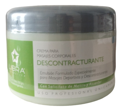 4 Crema Masajes Descontracturante 250gr. - Libra Cosmetica Fragancia Suave