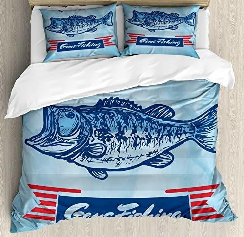 Fundas Para Edredones - Ambesonne Fishing Duvet Cover Set, T