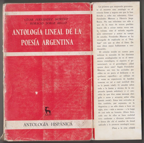 1968 Antologia Lineal De La Poesia Argentina Gredos Escaso