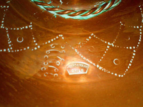 Adorno Sombrero Mexicano De Cobre Labrado P/ Colgar, Sellado (Usado)