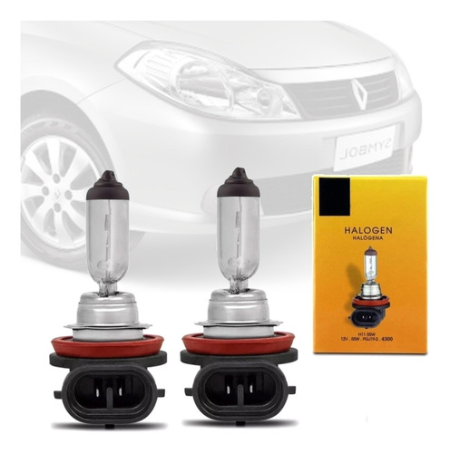 Imagem 1 de 5 de Par Lampada Halogena Code Farol Milha H11 Symbol