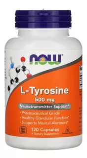 Suplemento en cápsulas NOW L-Tirosina L-Tyrosine aminoácidos en bote de 60g 120 un