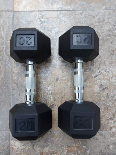 Set De 8 Pares De Mancuerna Hexagonal Ahulada 20 A 55lb