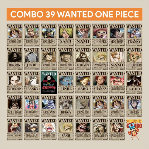 Imagen 3 de 9 de Combo Mini Wanted Mugiwara X 39 One Piece - Animeras